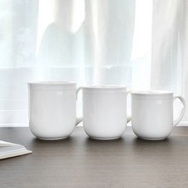 킴스아트 화이트 라인머그 3 size 카페 머그잔 백색 유광 도자기 라떼컵, S 280ml