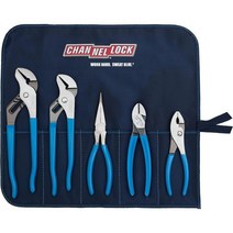 Channellock TOOL ROLL3 5피스 플라이어 세트 | 빠른 릴리즈 핸디 비닐 파우치는 롱노즈 대각선 커터 슬립 조인트 텅 및 그루브 플라이어2개가 특집입니다 고탄소강으, 526 슬립 조인트 플라이어가 있는 공구 롤 5개