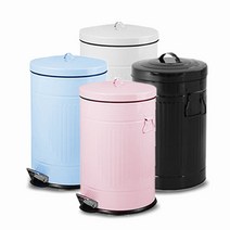 핑크/블루/블랙 무소음 양철 컬러 휴지통 5L, 그레이5L