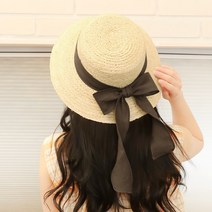 팸드님 라피아 김창숙 리본 여름 밀짚모자 페이퍼햇 5Colors