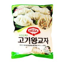 롯데 육즙 듬뿍 고기 왕교자 만두 1050g/냉동 에어프라이어 반찬 군만두 찐만두 만두국 명절 야식 안주 반찬 간식, 1봉지