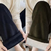 [세인트이브] PW8003 1+1 안감융털 골덴 밴딩 통바지