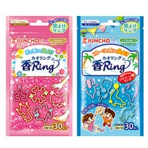 KINCHO 킨초 카오링 모기 퇴치 팔찌 핑크1(꽃향30개입) 블루1(과일향30개입), 1세트