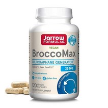 Jarrow Formulas 브로코맥스 식물성 캡슐 120개 브로콜리보다 20배 더 농축된 제품 세포 증식 및 간 건강을 건강하게 돕는 60회 분량 206293, 120 Count (Pack of 1)