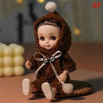 구체관절인형 구관인형 마론인형 만들기 귀여운 18 bjd 인형 13 공동 움직일 수있는 인형 미소 얼굴 치마 점프 슈트 의류 액세서리 패션 17cm 드레스 인형 의류 188, d