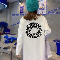 아이디티 여성 오버핏 기모 롱 티셔츠 옆트임 루즈핏 박시 빅사이즈 롱티셔츠