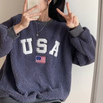 작은방 WTB 뽀글이 양털 USA 오버핏 맨투맨 4컬러