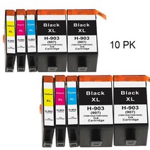 [해외] HP 903XL 903XL 용 HTL 10 PK 903xl hp Officejet Pro 6950 6960 6970 6975 프린터 용 HP 903xl 잉크 카트리지 호환