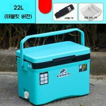 아이스박스 쿨러 캐리어 낚시용 야외 캠핑 레져용, 03.22L-블루플랫(스트랩1개+보관함1개)