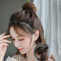 잇츠리빙 똥머리 가발 올림머리 곱창머리끈 똥머리 집게핀, 블랙, 집게핀 곱창가발, 1개