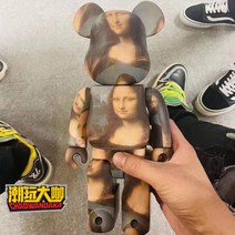 거실 베어브릭 장식 선물용 팝아트 곰돌이 선물 실내 홈 컬렉션 펜션 거실 개업, 모나리자 400% (고정판)