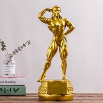 보디빌딩 피규어 피트니스 대회 우승 상패 트로피, 골드 길이 13 너비 10 높이 34.5