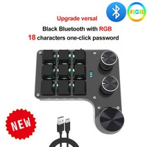 키보드키캡 USB 사용자 정의 키보드 매크로 3/6 키 1 노브 프로그래밍 RGB 블루투스 게임 포토샵 Hotswap 미니 기계식 BT, [03] 4KEYRGBBlack