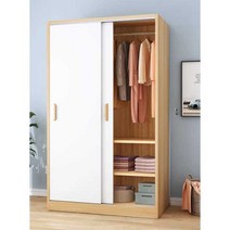 가정용 침실용 옷장 미닫이 슬라이딩 도어 코트 장롱, (티크색상)140cm2도어(조립)