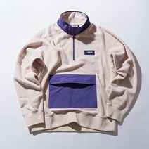 크림색 아노락 후리스 헤이에디 겨울 양털 하프집업