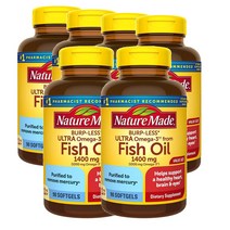 네이처메이드 Nature Made 피쉬오일 1400 mg 오메가3 1000mg 90캡슐, 6팩