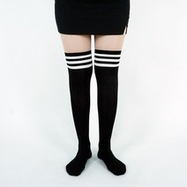 티앤드골프 여성용 오버니삭스 하이니삭스 무릎위 골프양말 골프삭스 골프니삭스 삼선니삭스 스트라이프