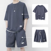 남성 여름 쿨원단 반팔 반바지 상하의 세트 스포츠 운동 트레이닝 런닝