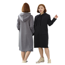 위스 융기모 롱 후드 원피스
