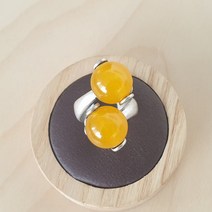 더블 호박 반지 프리사이즈 원석