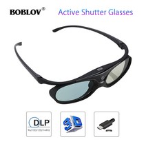 빔 프로젝터 DLP BOBLOV JX-30 3D 액티브 셔터 안경 -Link USB 홈, 2 조각