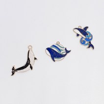 메탈돌고래 펜던트(타입3) 고래키링 메탈키링 만들기 악세사리부자재 키링재료 가방고리