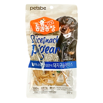 동물농장 돼지귀슬라이스 강아지푸드사료 35g, 8개