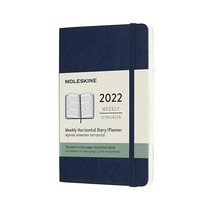 Moleskine 클래식 12개월 2022 주간 플래너 소프트 커버 포켓 (8.9 x 14.4cm(3.5 5.5인치) 블랙152804, Sapphire Blue