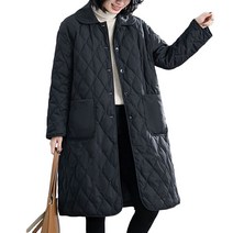JUSTFEELING 중년여성 경량패딩 롱패딩 깔깔이 패딩 점퍼
