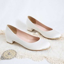 (210-270mm) 빅사이즈 둥근코 웨딩플랫 골드엣지 스몰사이즈 웨딩구두 결혼식단화 3cm wh300