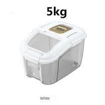 강아지옷장 5KG 주방 컨테이너 버킷 곤충 방지 모이스처 쌀 상자 곡물 봉인 된 항아리 홈 스토리지 애완 동, 01 10L White