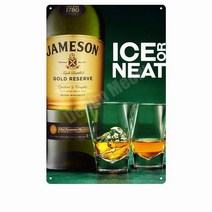 Irish Whiskey Metal Tin Sign Club Pub Bar Casino Decorative Plate Ice Cold Beer Poste [B00049284], 07-G 20x30cm-49284