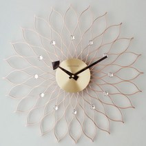 라움아트 해바라기 벽시계-로즈골드 인테리어벽시계 49cm, 단품