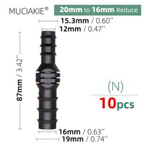 밭물주기 물주는기계 미니 대형 이동식 스프링쿨러 16 20 25mm 가시 팔꿈치 티 링, nx10pcs