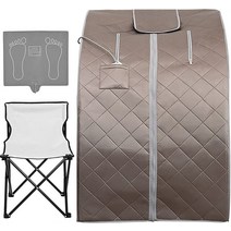 가정용사우나 휴대용 원적외선 사우나 개인 난방 발 패드가 있는 가정용 전신 스파 텐트 의자 포함, [04] Brown, [04] Brown