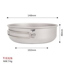 티타늄코펠 캠핑식기 캠핑 코펠세트 그릇 냄비 600ml Keith 티타늄 접이식 그릇 캠핑 조리기구 국수 소스, 01 600ml, 없음