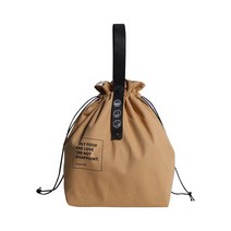 학생 백팩 휴대용 드로스트링 도시락 가방 면 원단 보온 보냉 보관 내구성 있는 대용량 캠핑 작업자, [02] YELLOW