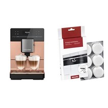 Miele CM 5510 사일런스 전자동 커피 머신 - OneTouch for Two AromaticSystem + 오리지널 액세서리 석회질 제거 정제 / 6개 / 전자동 커피 머신 찜기용, 냉각 정제가 없는 전자동 커피 머신, 로즈 골드