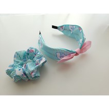 시나모롤 머리띠 헤어밴드 곱창머리끈 1+1 세트 시나모롤 헤어밴드 반다나 곱창끈