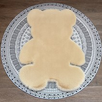 러블리 곰돌이 카페트 뽀글이 장식 침실 키즈룸 침대 옆 매트, 140*180cm곰돌이, 버섯빛