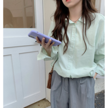 봉봉드 파스텔 컬러 베이직 루즈핏 봄 셔츠