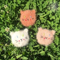 364days 신비로운 눈동자 미니 오드아이 고양이 수세미 아크릴 귀여운 핸드메이드수세미, 03.브라운냥이(개별포장) 1개, 고리o
