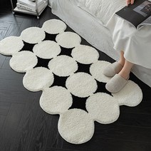 써클 다이아몬드 터프팅 인테리어 미니러그 포인트 욕실 주방 발매트 1color 3size, 45x60cm
