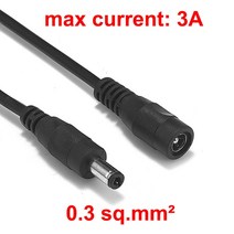 견고한 5.5mm 2.1mm DC 전원 케이블 CCTV 카메라에 대 한 여성 1/3/5/10m 연장 코드 남성 태양 전지 LED 스, 01 22AWG Black_01 1pcs_06 3m