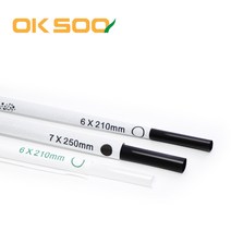 OKSOO 옥수수 생분해 PLA빨대 100개 (블랙 화이트)-개별포장, 블랙-6*210(개별포장)