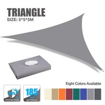 방수 그늘막 햇빛 가리개 보호 그늘 항해 가리개 캠핑 그늘 천막 야외 캐노피 정원 파티오용 크기 40%, Grey 5x5x5M_11