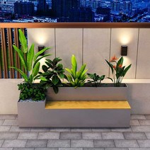 대형 철제 스텐 화분 벤치 야외 카페 백화점 쉼터, 200cm 콤비(블랙)