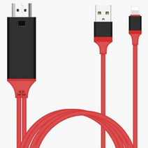 아이폰 아이패드 호환 모니터 유선 미러링 테레비 티비 TV 시청 연결 스마트폰 휴대폰 핸드폰 HDMI 케이블, D852 레드