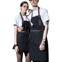 스타일해시 까페 공방 바리스타 남자 커플 고급 앞치마 6종, 브라운허리앞치마