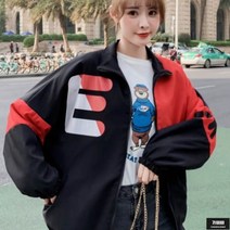 가바바 여성 블루종 빅알파벳 레터링 캐주얼 집업 자켓 G56629